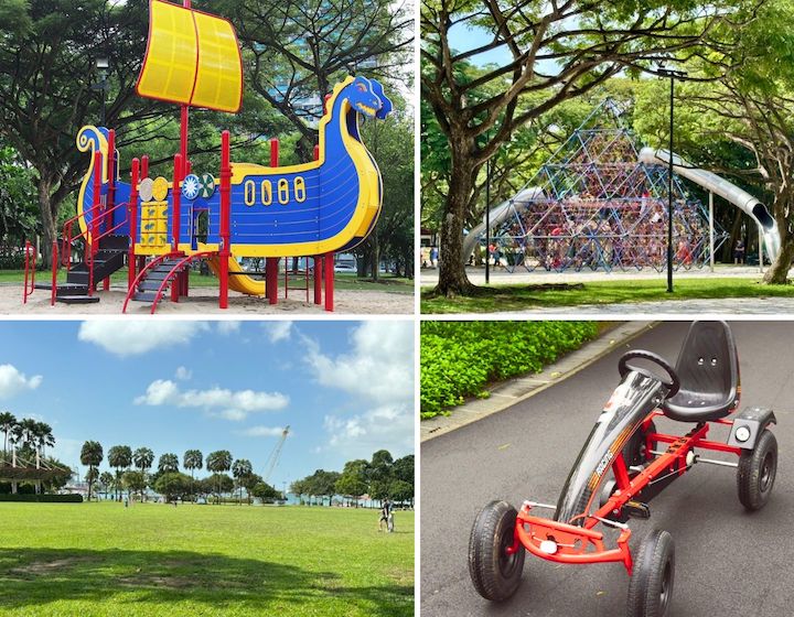 Parc de la côte ouest : terrains de jeux, karts à pédales, cyclisme, renards volants et camping