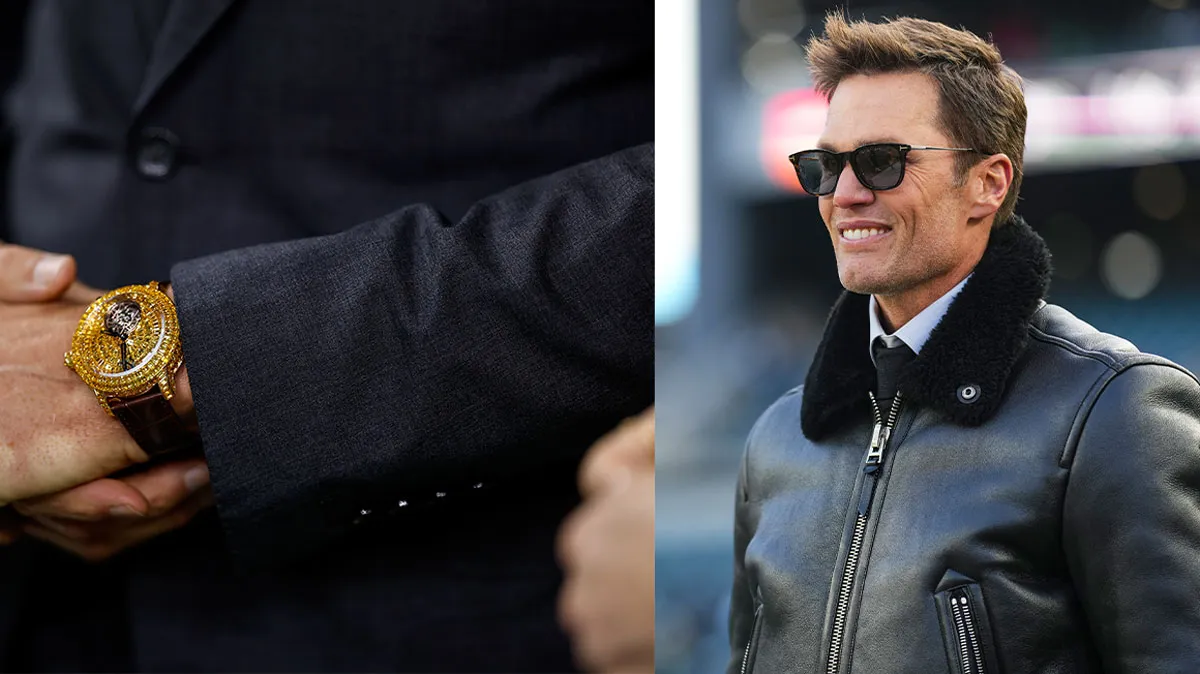 Tom Brady porte une montre Jacob &amp; Co. parée de saphirs jaunes au Super Bowl